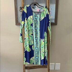 Lilly Pulitzer Pink Label Navy and Green Trim Dress